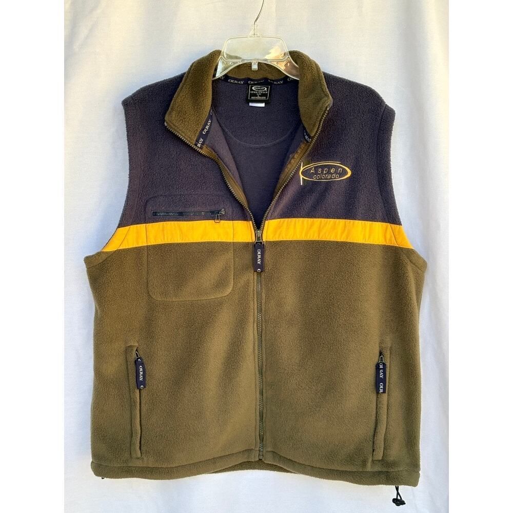 Vintage Ouray Aspen Colorado Fleece Vest Gorpcore Colorblock L